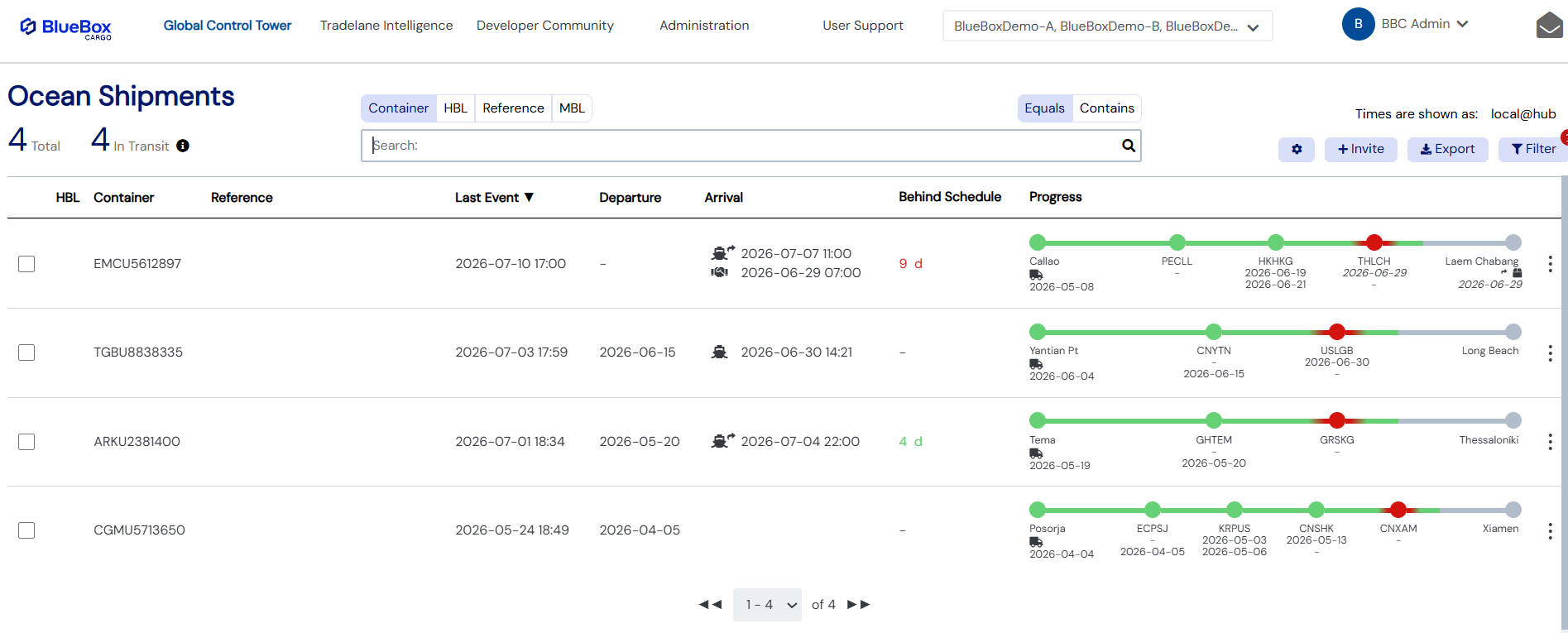 BlueBox - Demurrage Alert View - Full