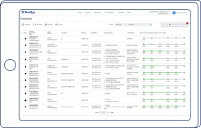 Detailed view of individual container shipments, including tracking information and status updates for ocean freight